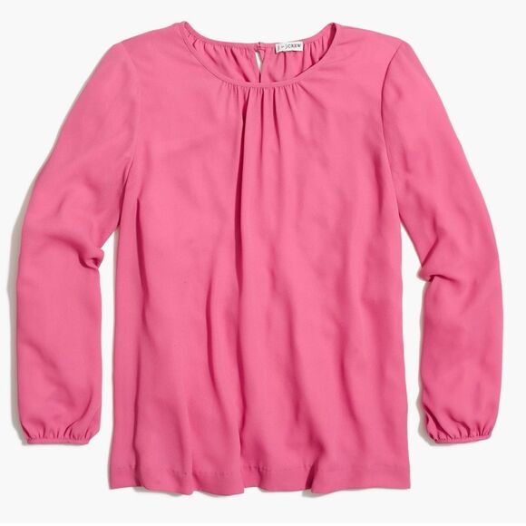 J. Crew Factory Pink Long Sleeve Top Womens size 0 - Picture 1 of 9